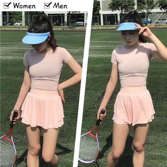 2 Pack Visor Women Men Sun Hat Clip On Visors Adjustable Sport Wide Brim Cap - Picture 5 of 6